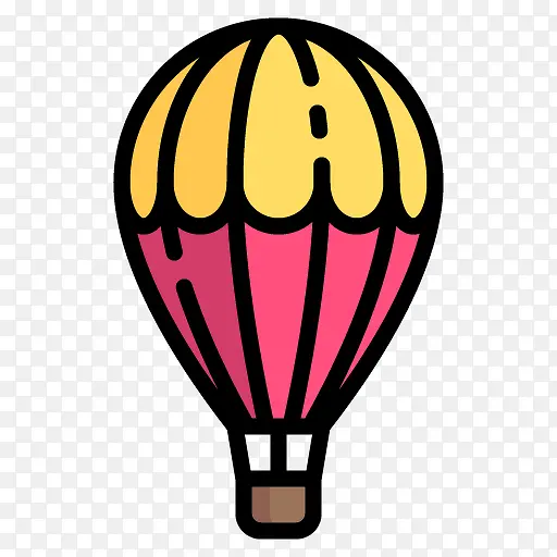 手绘彩色的热气球