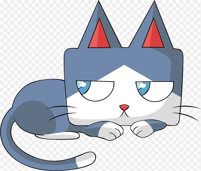 矢量图忧郁的小猫咪