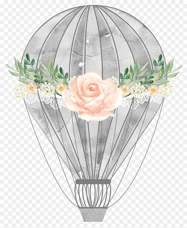 热气球上的花朵