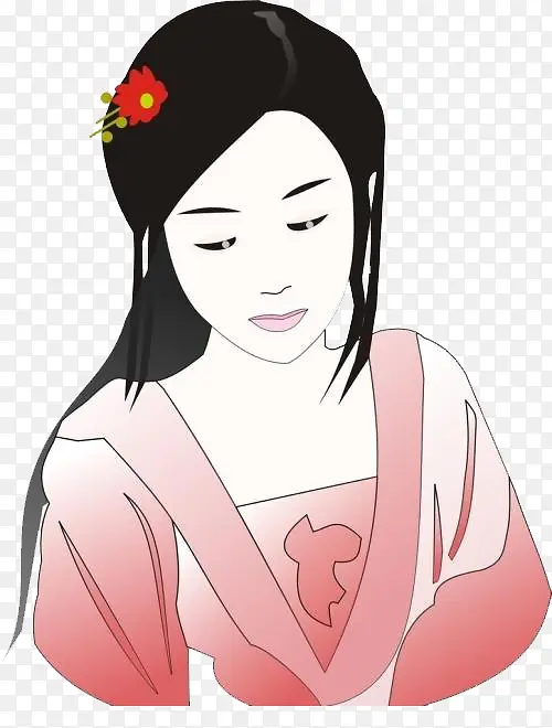 古风人物美女忧郁的眼神PNG