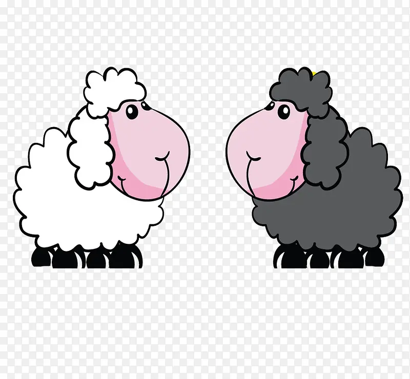 两只对视的羊