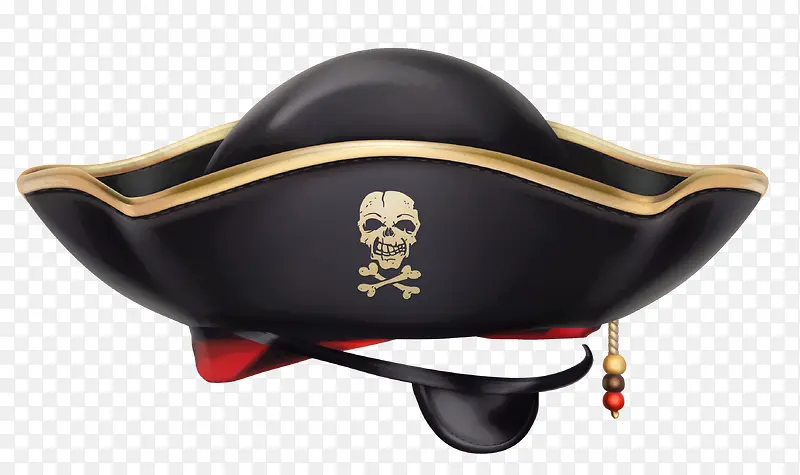 复古黑色海盗帽子