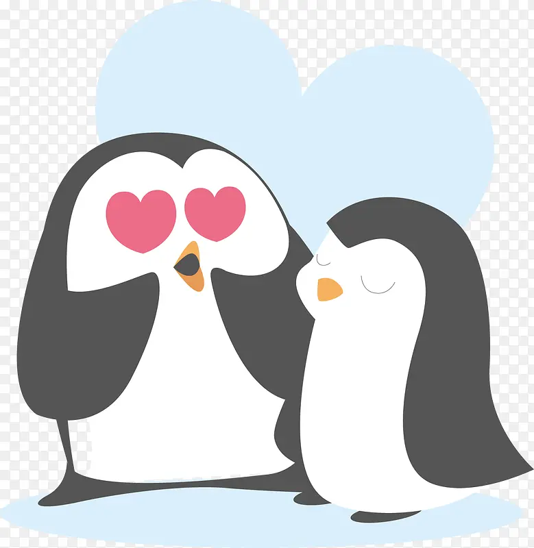 矢量图企鹅中的情侣