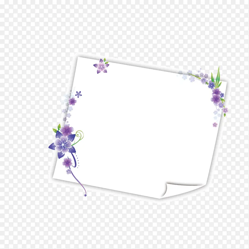 矢量紫色花朵纸张信纸底板