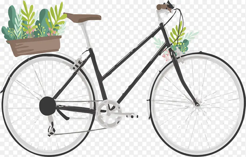 载着盆栽的自行车