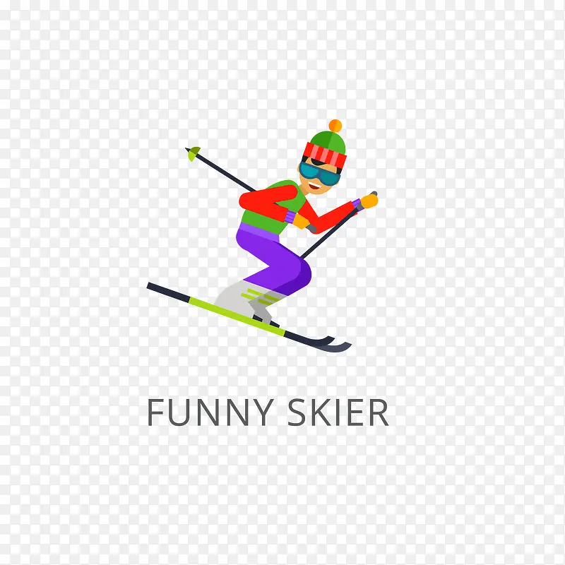 戴帽子滑雪的运动员免抠素材