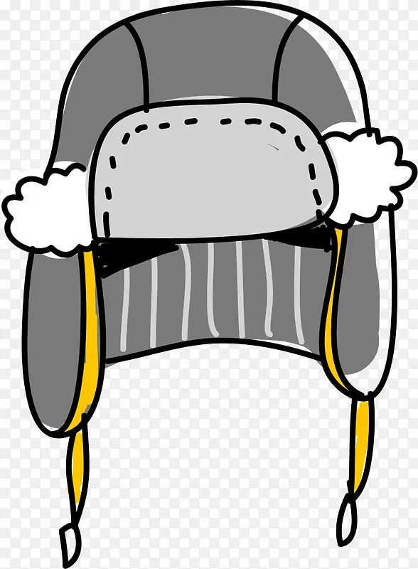 冬季滑雪帽子矢量卡通风格