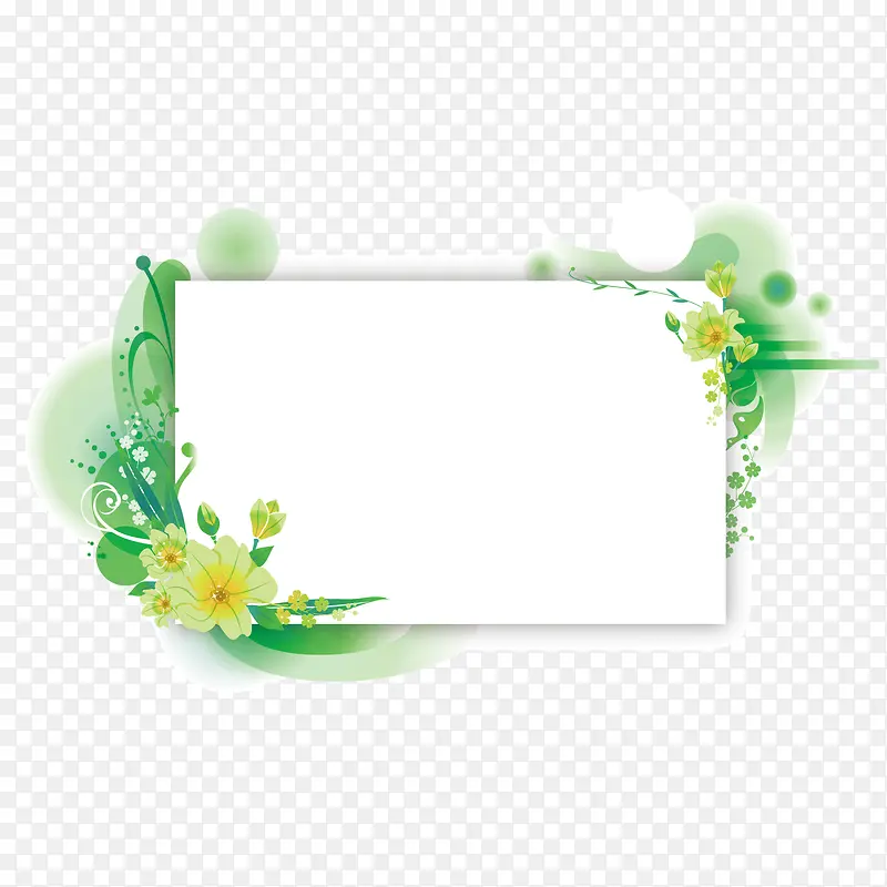 矢量绿色花朵边框纸张底板