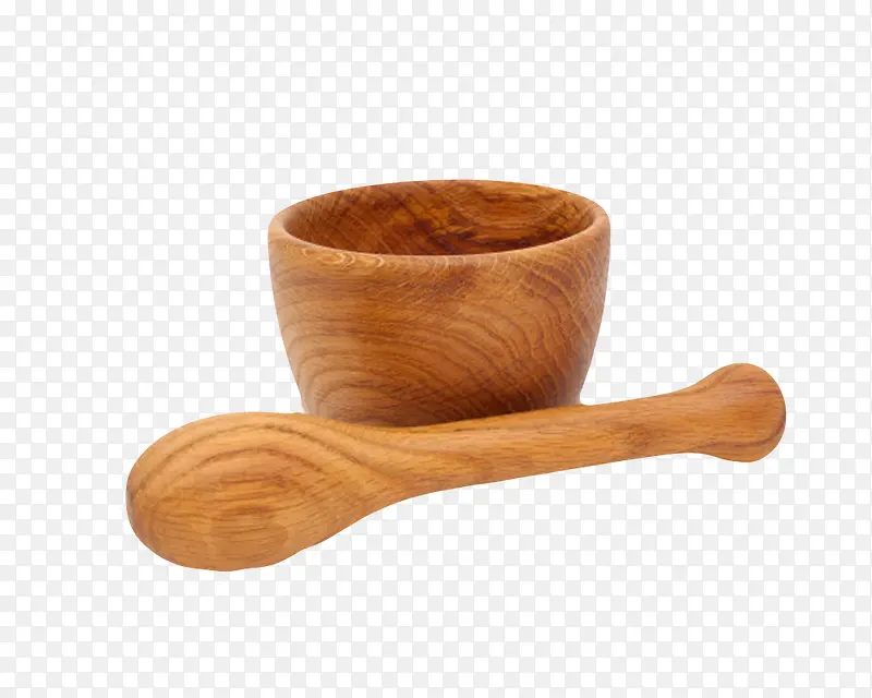 棕色容器加厚加高木制碗和勺子实