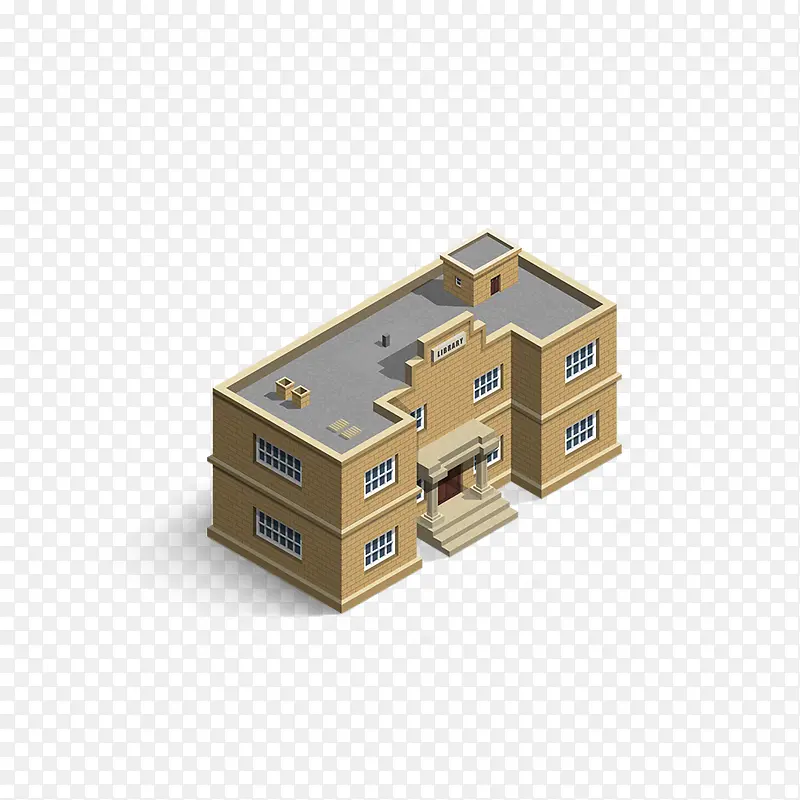 手绘立体一栋楼房PNG图片素材下载_图片编号7641115-PNG素材网