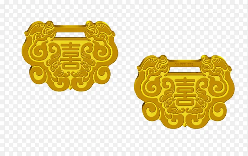 喜气黄金锁PNG图片素材下载_图片编号7642585-PNG素材网