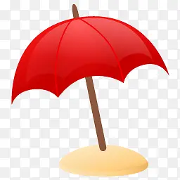 红色的太阳伞图标