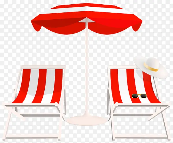 红色沙滩椅