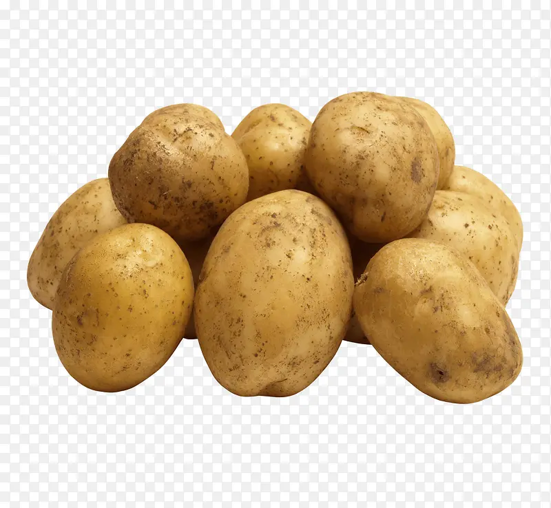 一堆新鲜土豆