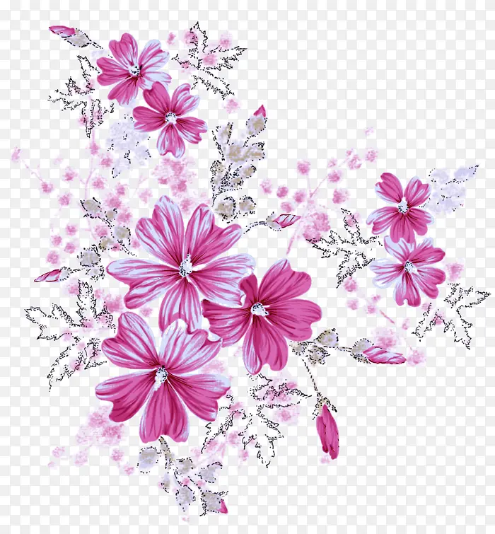 桃红透明水晶花PNG图片素材下载_图片编号7643490-PNG素材网