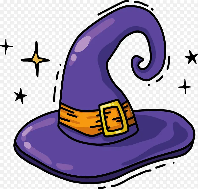 紫色的万圣节女巫帽