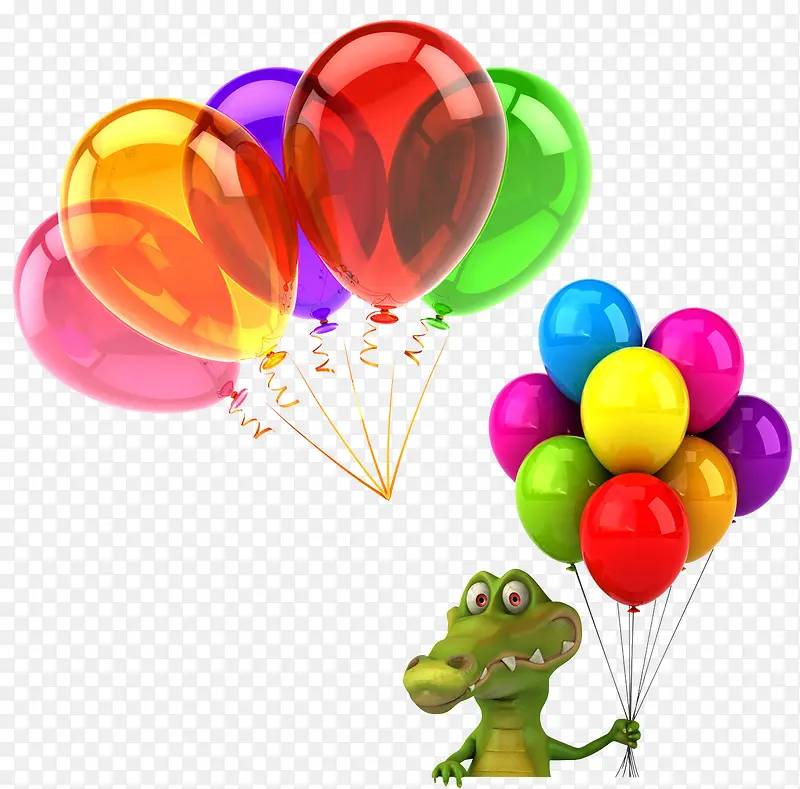 鳄鱼手拿气球