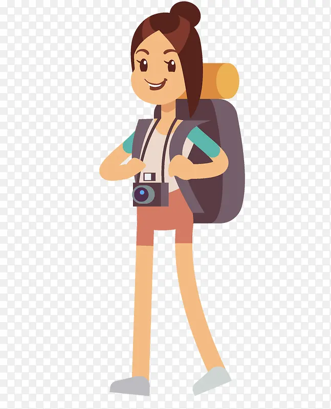 出门旅行的卡通女孩PNG图片素材下载_图片编号7645761-PNG素材网
