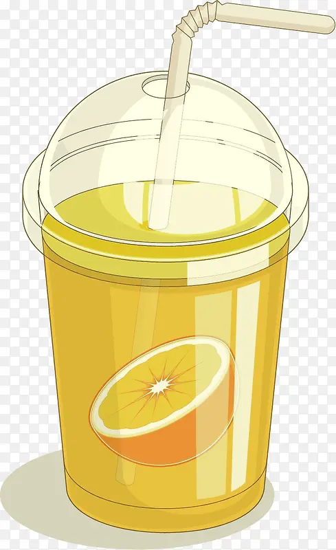 一杯橙汁插画