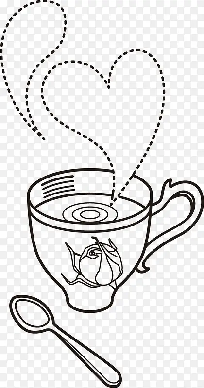 卡通手绘茶具茶杯