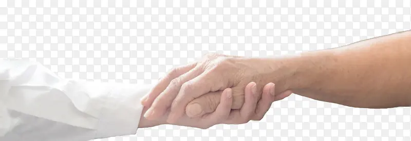 卡通手绘牵手老人