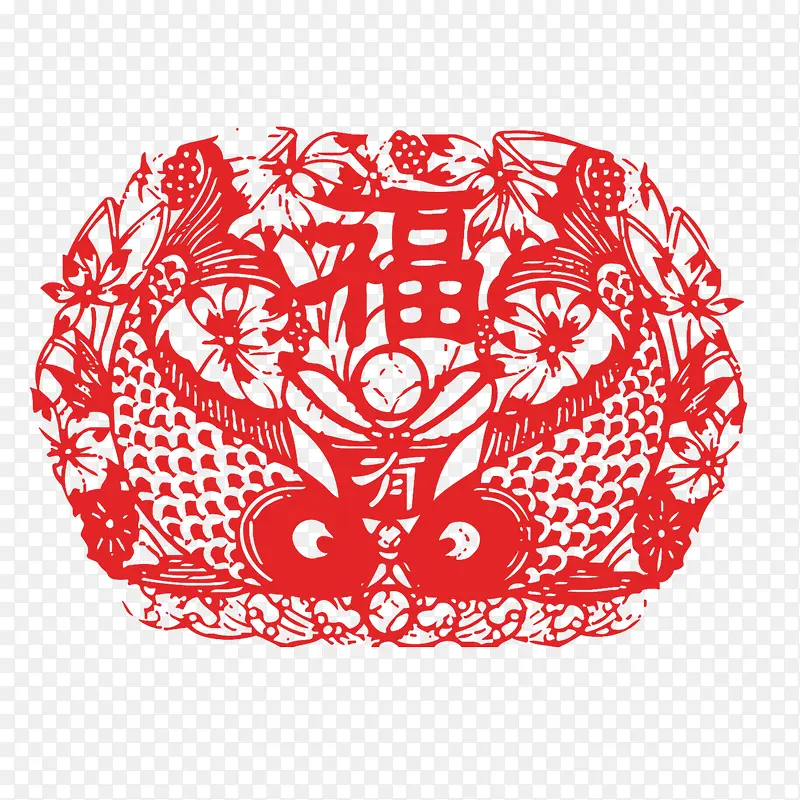 卡通红色福字剪纸矢量图PNG图片素材下载_图片编号7648478-PNG素材网