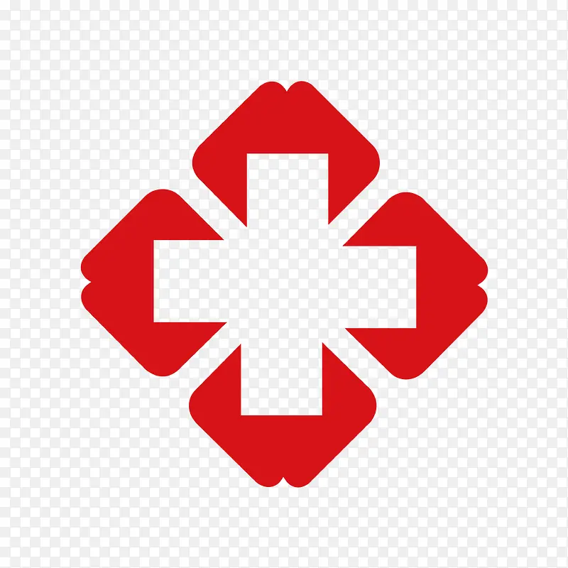 卡通白色红十字矢量