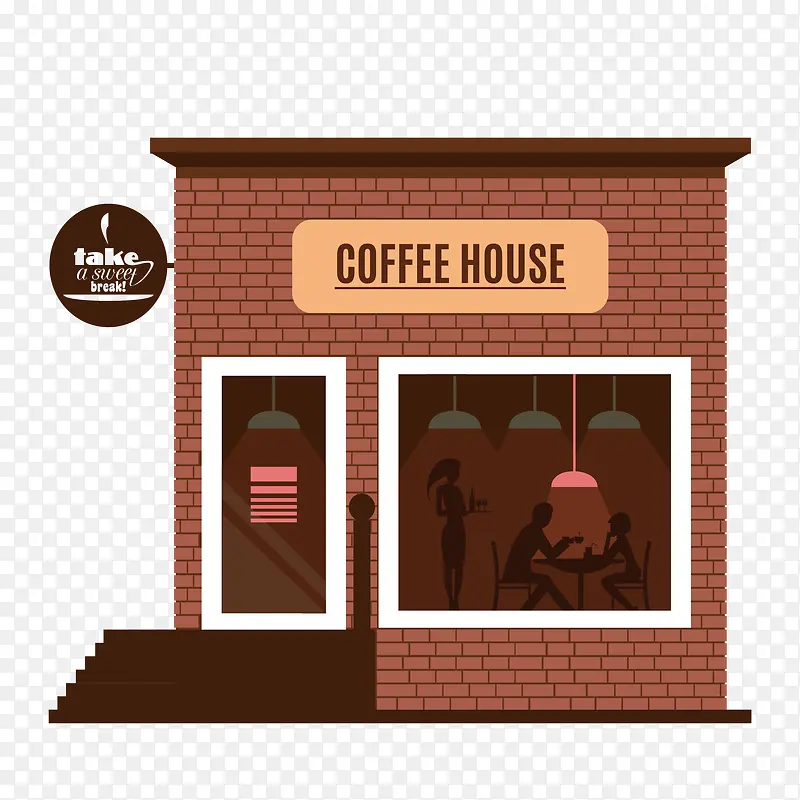 棕色设计咖啡厅图案