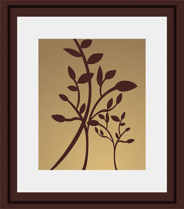 褐色植物木质画架