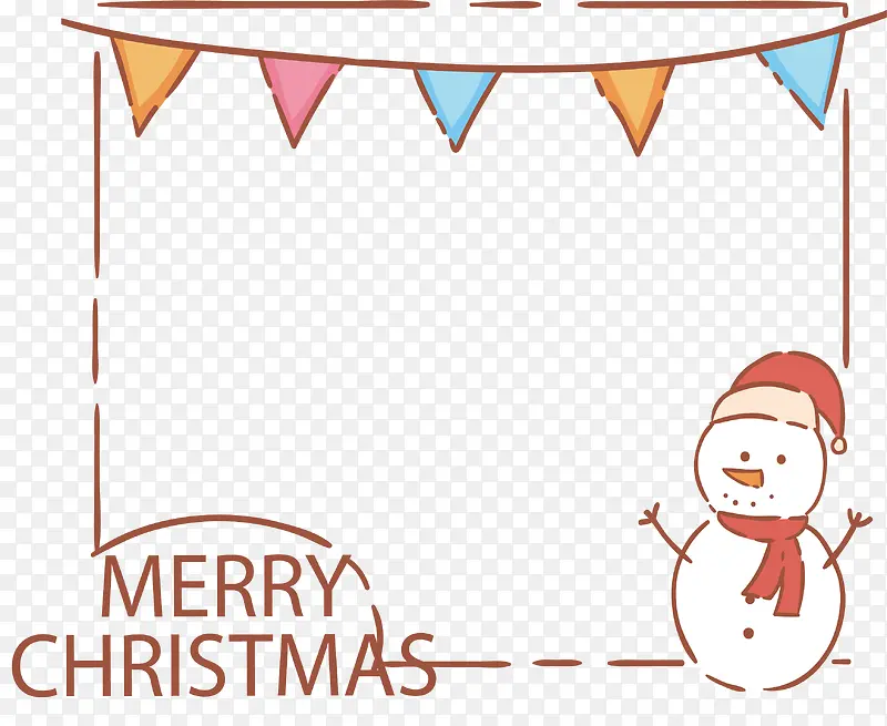 可爱圣诞节雪人边框