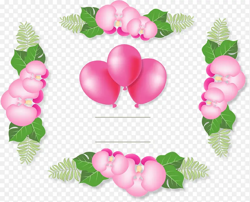 粉红色花朵标题框