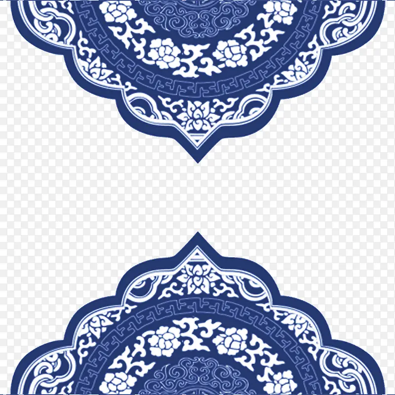 中国风蓝色青花瓷底纹