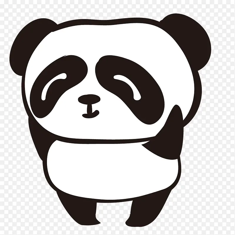 手绘卡通可爱黑色熊猫