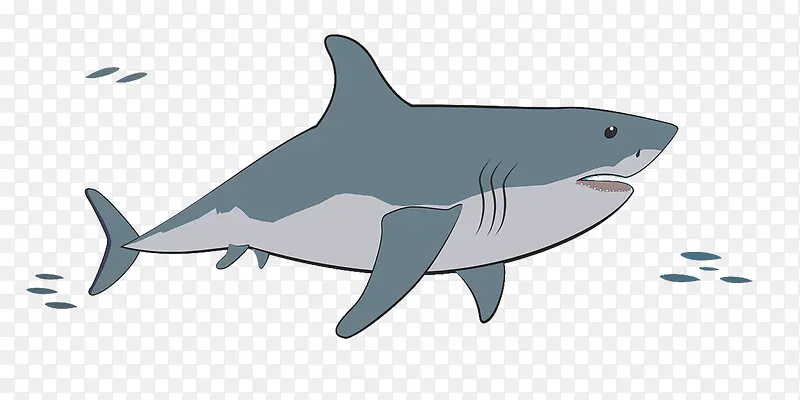 一条手绘灰色鲨鱼