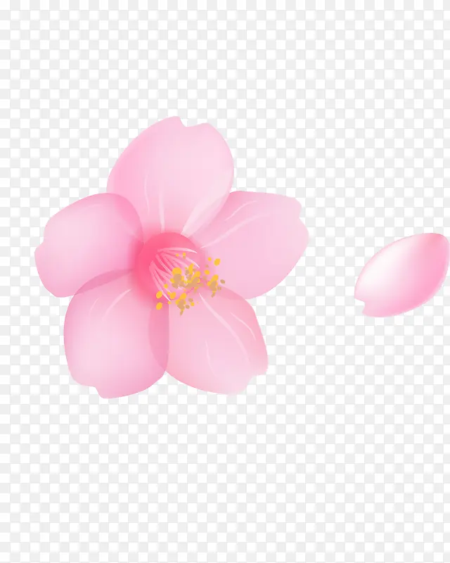 粉色手绘桃花装饰