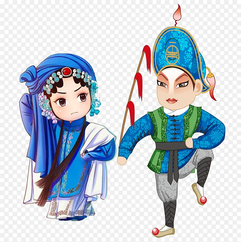 卡通京剧表演员PNG图片素材下载_图片编号7651206-PNG素材网