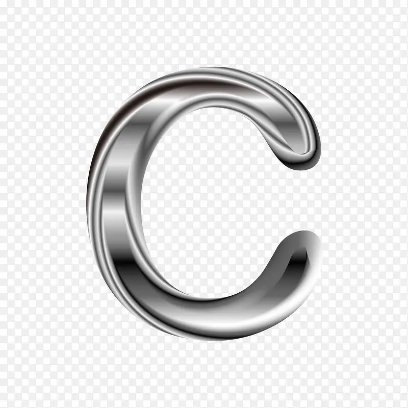 银色立体金属质感英文字母CPNG图片素材下载_图片编号7652202-PNG素材网
