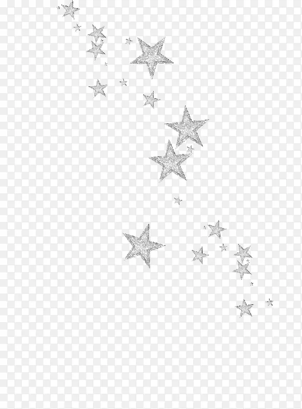 银色漂浮的五角星