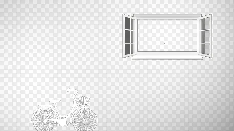 简单白色自行车和窗户