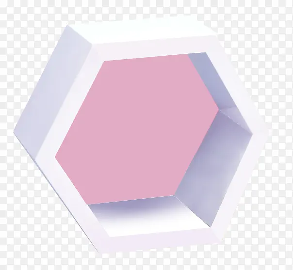 粉色立体六边形