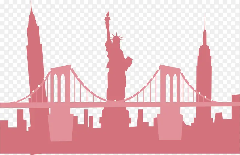 粉红色的美国纽约