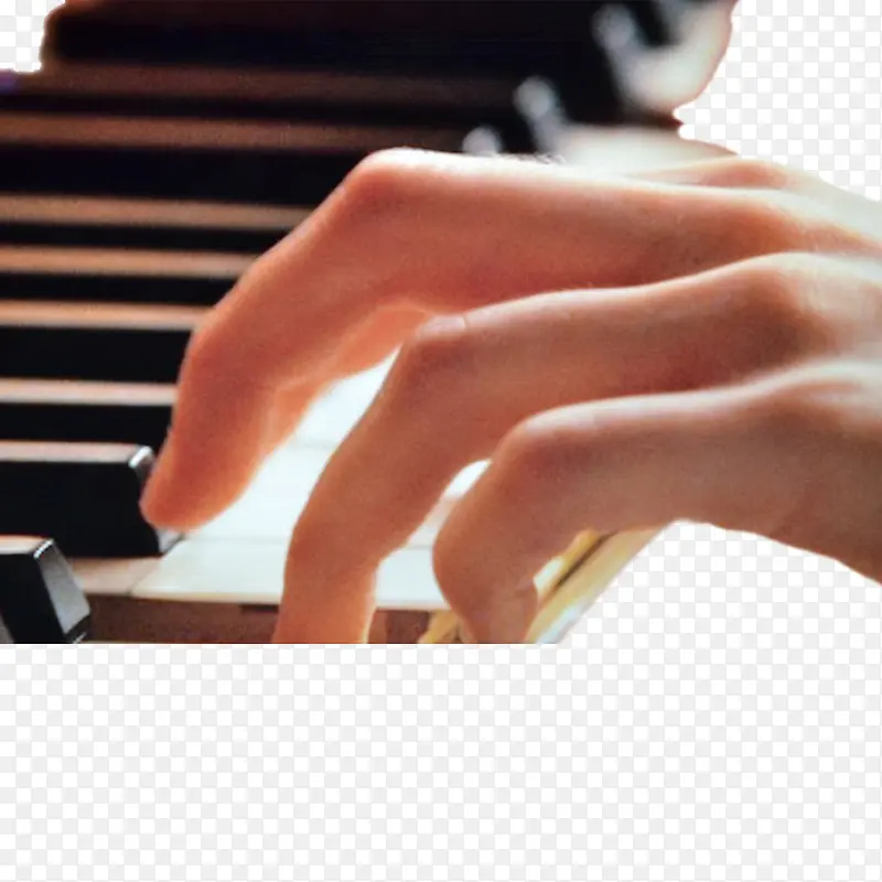 弹钢琴的手指特写摄影免抠图