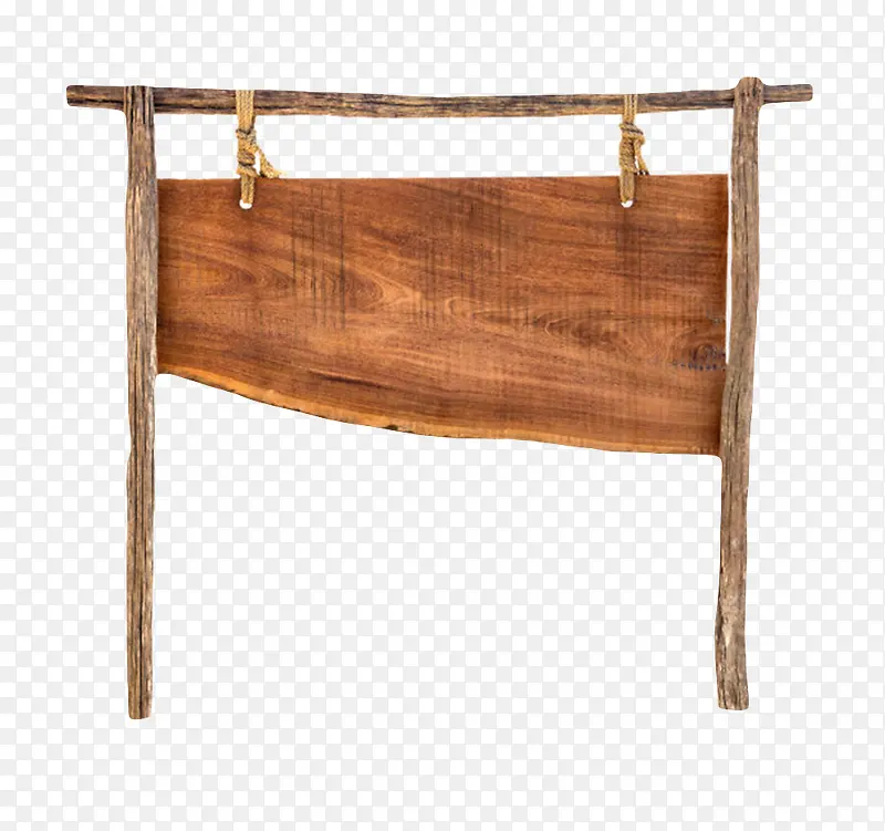 深棕色木架子上挂着的木板实物