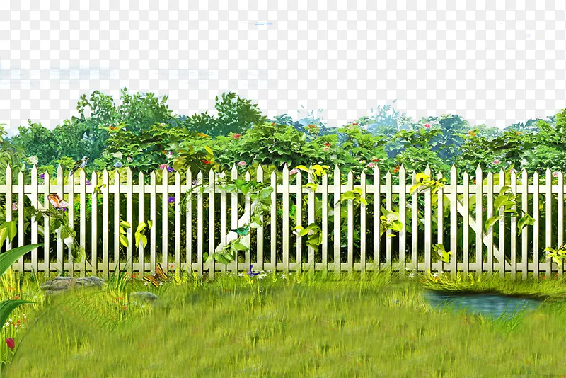 绿色小花园栏杆