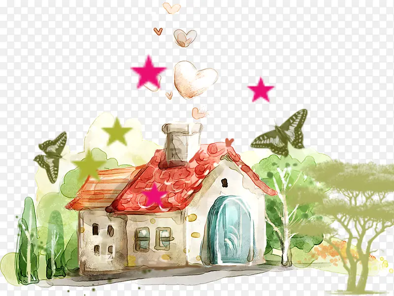 手绘童话小房子