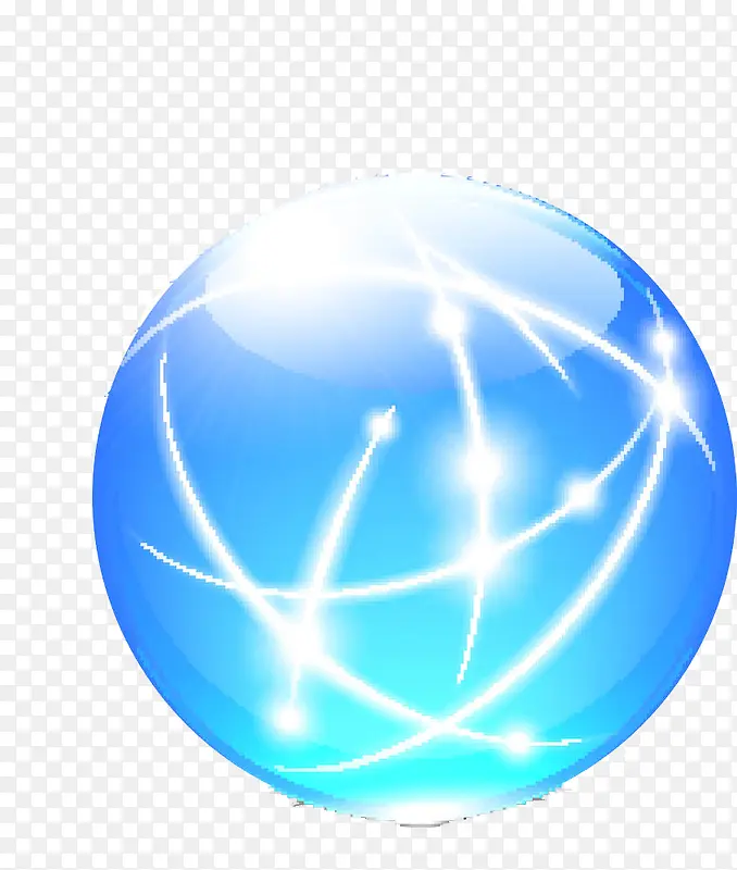 蓝色简约科技线条球体图标