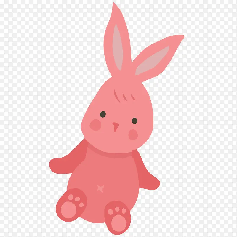 一只可爱的粉色兔子