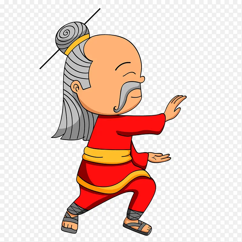 卡通练习武功的老师傅PNG图片素材下载_图片编号7657828-PNG素材网