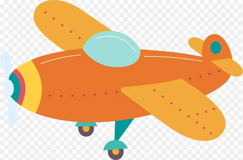 橙色卡通飞机