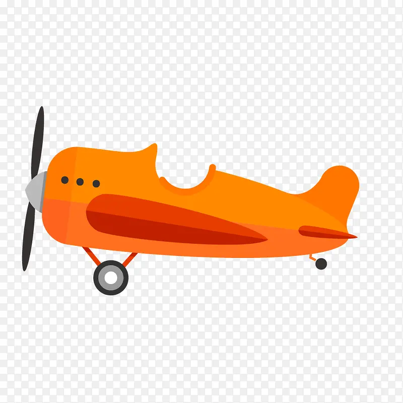 扁平化橙色飞机